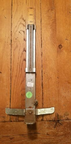 Vtg Pin-it Hem Skirt Marker Adjustable Pin Up Wood Ruler Metal Stand Oed Ohio