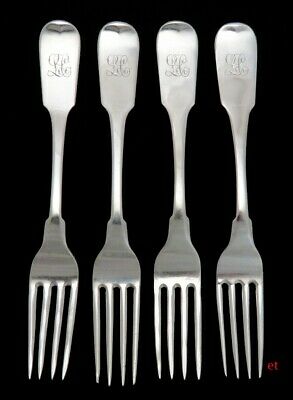 Pre Civil War Southern Coin Silver Hyde & Goodrich New Orleans Salad Forks