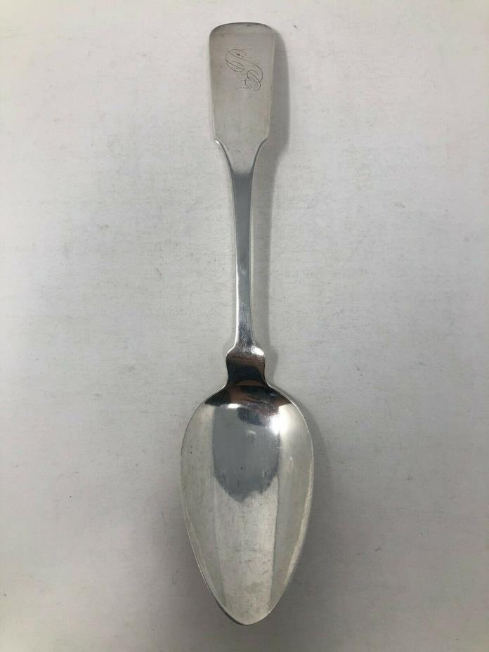 Curtiss & Stiles Coin Silver Serving Spoon 9 1/8