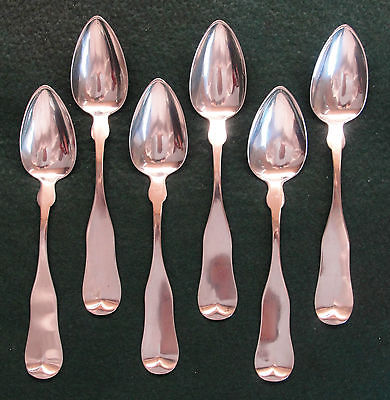 Coin Silver James Watts, Philadelphia Set of 6 Teaspoons ca 1860 McLinn Family