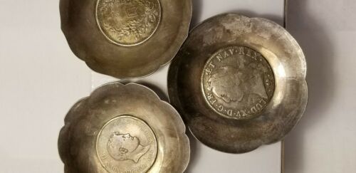 Antique Silver Coin Dishes