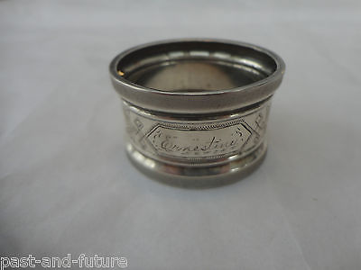 COIN SILVER NAPKIN RING ENGRAVED NAME OF ERNESTINE, 1