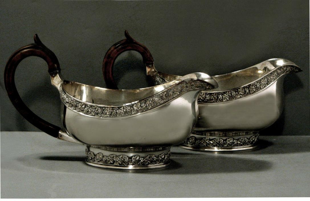 Chinese Export Silver Gravy Boats  (2) 1820 $18,500 - $12,500