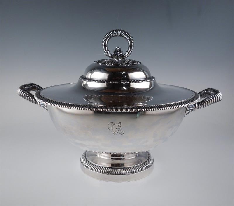 Antique c1900 French Maison Odiot .950 Silver Lg Covered Pedestal Serving Dish