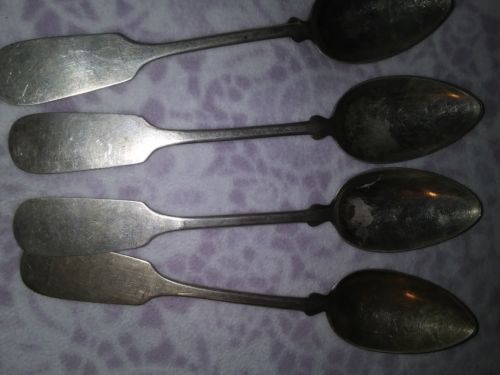4  German Silver Spoons.1800a  Marked .800. Aprox 55 to 60 grams and 6 inch long