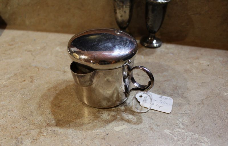 Mexico Silverplate (Plata) Baby Cup with Spout and Cover