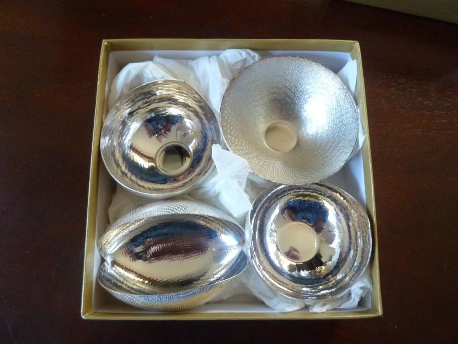 Collection of FOUR Zanetto Studio Silverplated Condiment Bowls Handmade!!