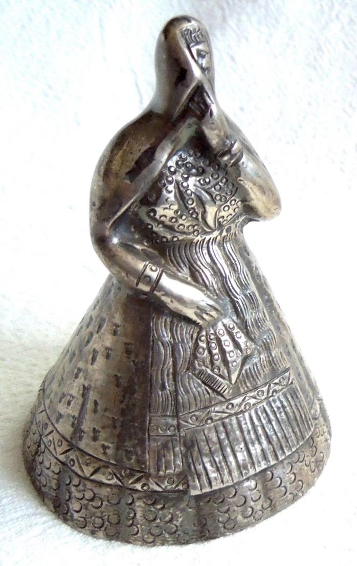 Sterling Silver MOURNING BELL Passing Bell LADY BELL #4 *237 Grams PERU Vintage
