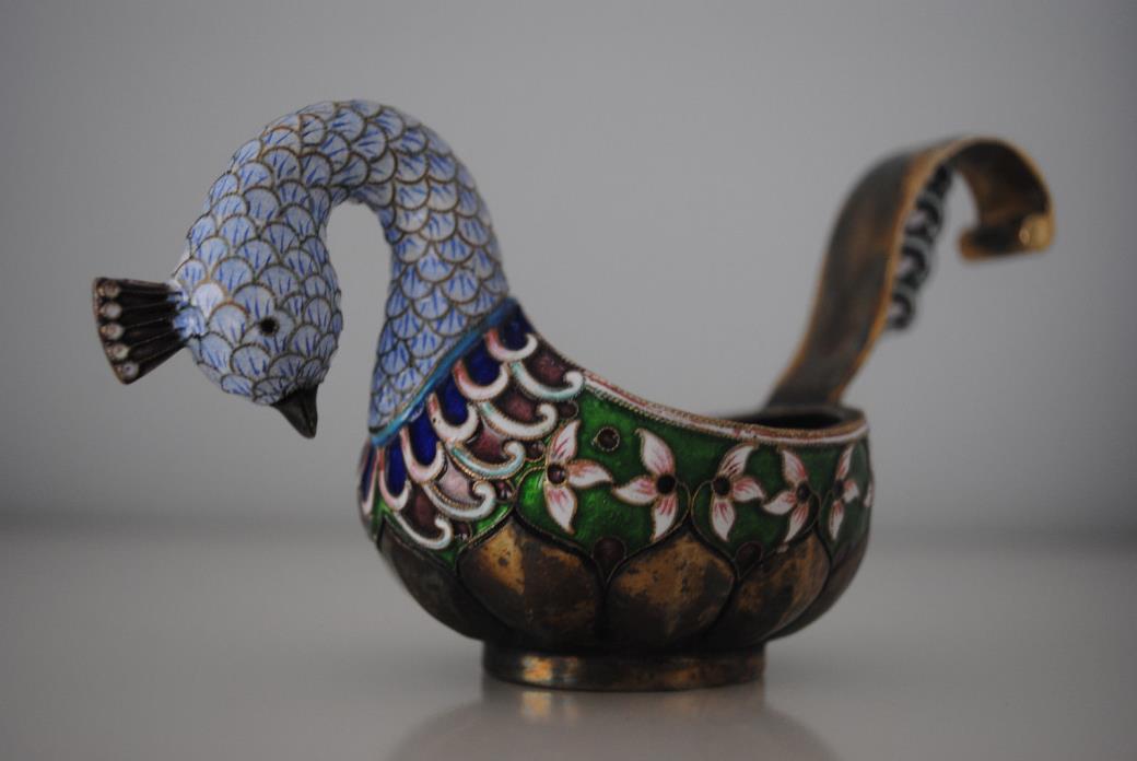 Russian Silver 84 with enamel of the Charka -Goose