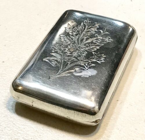 Antique Vintage 1894 Russian Imperial Silver 84 Hallmarked Cigarette Card Case