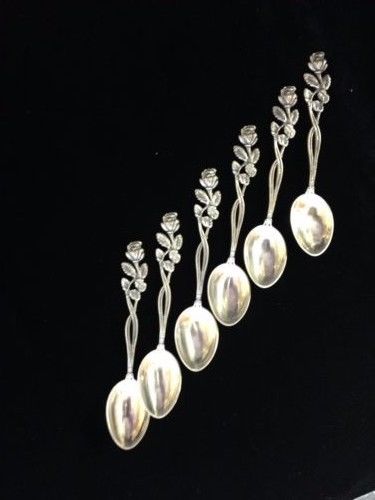 Real Silver Tea Spoons Flower Design