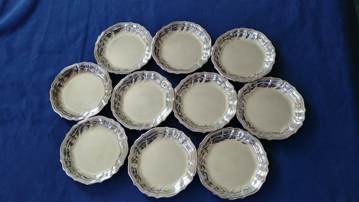 Vintage COHR Denmark Silverplate COASTERS Set of 10