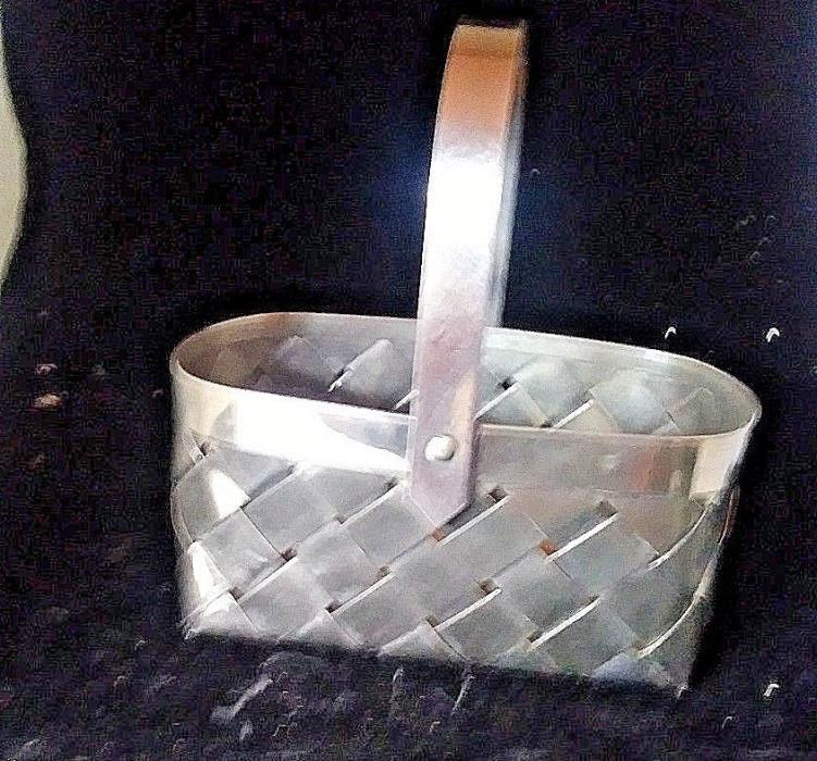 Vintage Silver Plated Woven Basket