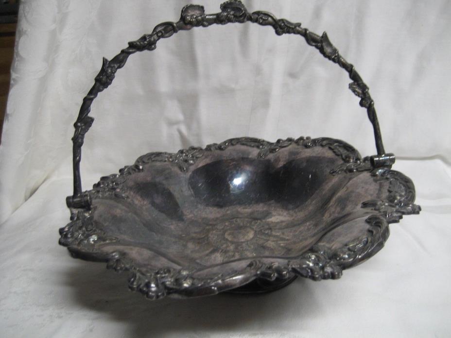 Antique ---Silverplate Brides Basket