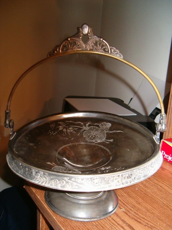 Vintage Pairpoint Quadruple Plate Silverplate Brides Cake Basket Ornate #1245