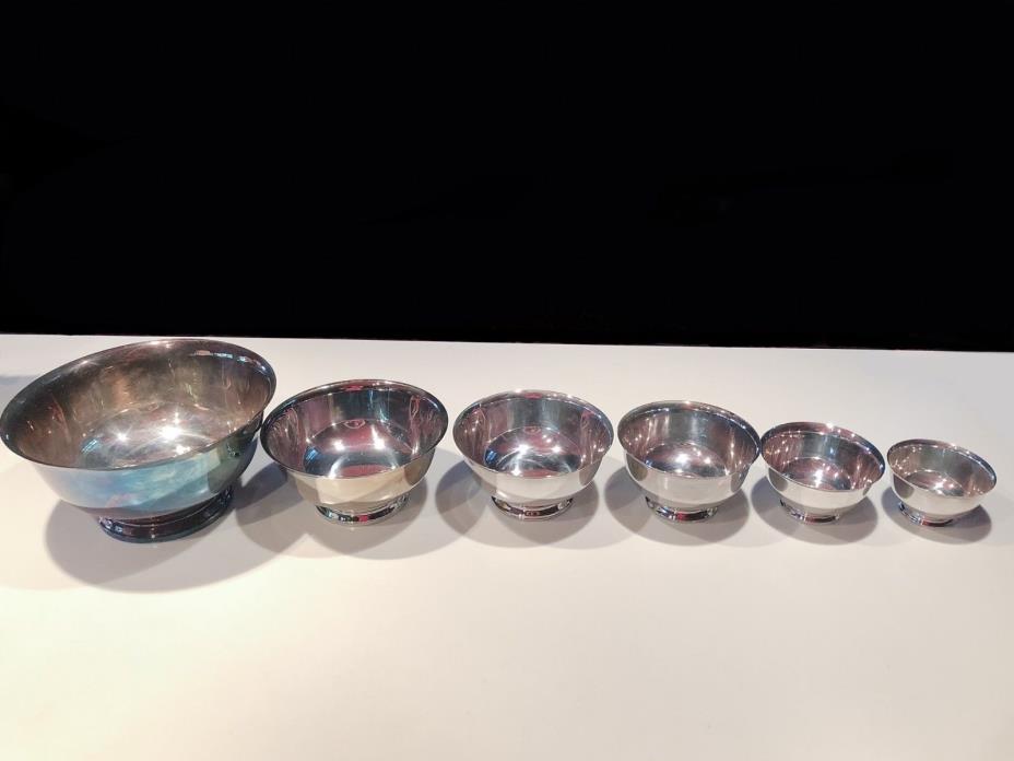 RARE Collection of SIX International Silver Silverplate Stacking Bowls