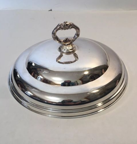 Silver Plated Round Casserole Dish Lid w/ Handle 10.5