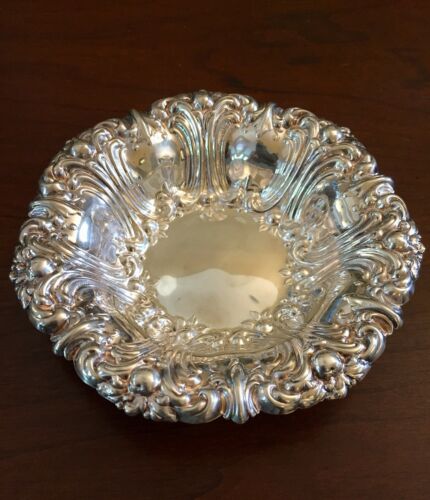 Vintage Gorham Silver Plated Floral Scalloped Edge Candy Dish Bowl YC1751