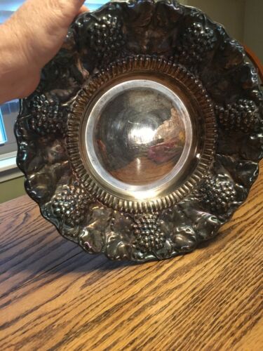 W & A Silverplate Center bowl Made in Spain  Repousse Style