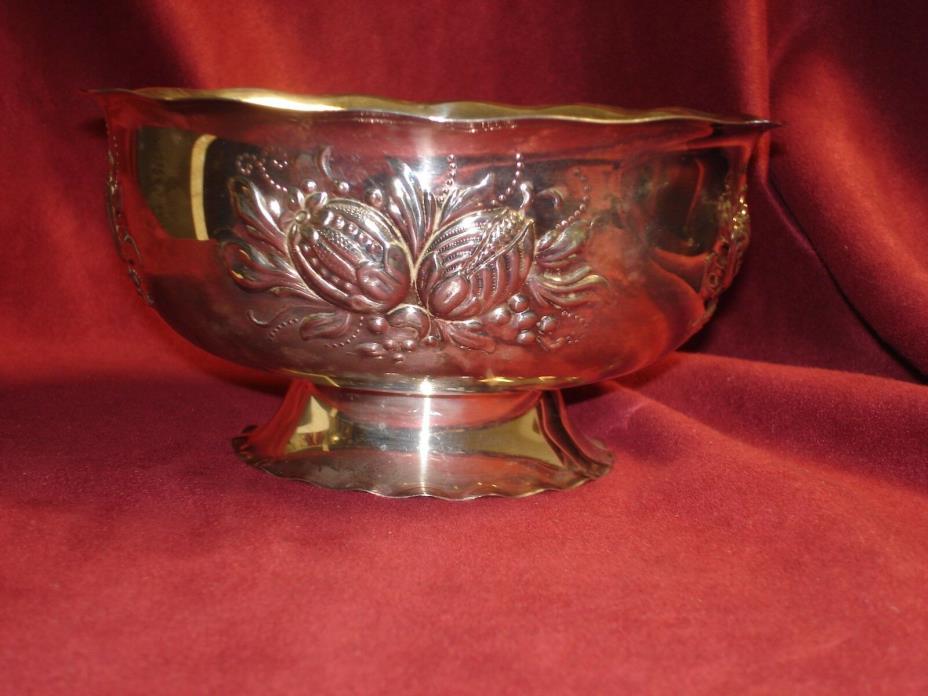 VINTAGE PRIMA N S EMBOSSED SILVER PLATE THISTLE DECORATIVE BOWL MADE IN SWEDEN