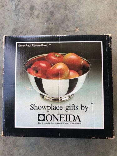 Silver Plate Oneida Paul Revere Footed 6” Bowl Dish *Still In Original Box*