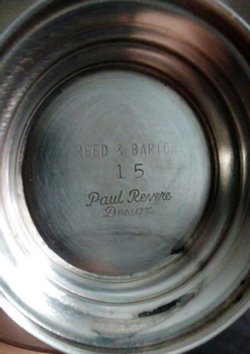 REED & BARTON 15 PAUL REVERE DESIGN STERLING SILVER PLATED BOWL