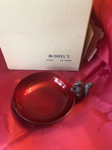 VINTAGE Reed & Barton FIGURAL SQUIRREL Silverplate BOWL Nut Dish #593