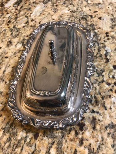 Oneida Silverplate Covered Butter Dish with Glass Liner