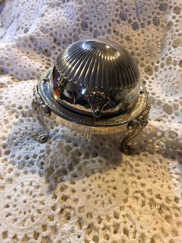 Vintg 1883 F.B Rogers Silver Co 273 Silver Plated Butter/Caviar Domed Roll Dish