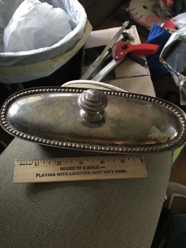 Vintage Silver Plated Butter Dish w/  Lid by RR International Made In India