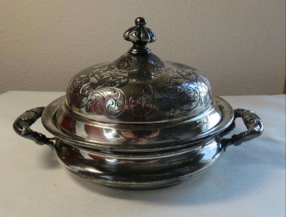Silver Plate Butter Dish Glass Insert Toronto Standard Co.