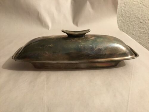 Vintage Gorham Silver Plated YC775 Lidded Butter Dish & Glass Insert
