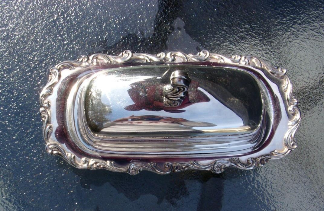 INTERNATIONAL SILVER PLATE COVERED BUTTER DISH