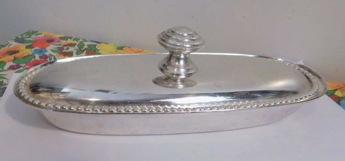 Vintage Silver Plated Butter Dish & Lid by RR International Made In India