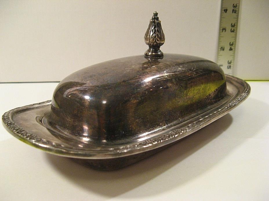 VINTAGE CAMILLE INTERNATIONAL SILVER CO. BUTTER DISH 6099/GOOD CONDITION/NICE.