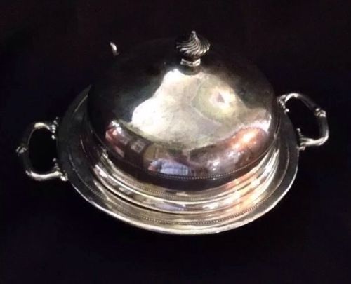 BUTTER DISH BRISTOL PLATE CO QUADRUPLE PLATE COVERED B300