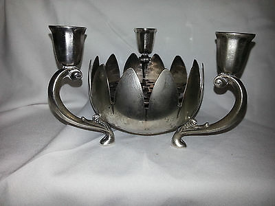 F.B. Rogers Italy silver co. silverplate lotus flower centerpiece with frog  #