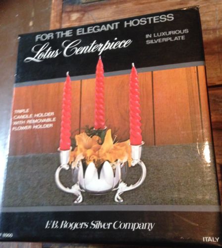 F.B. Rogers Italy silver co. silverplate lotus flower centerpiece w Original Box