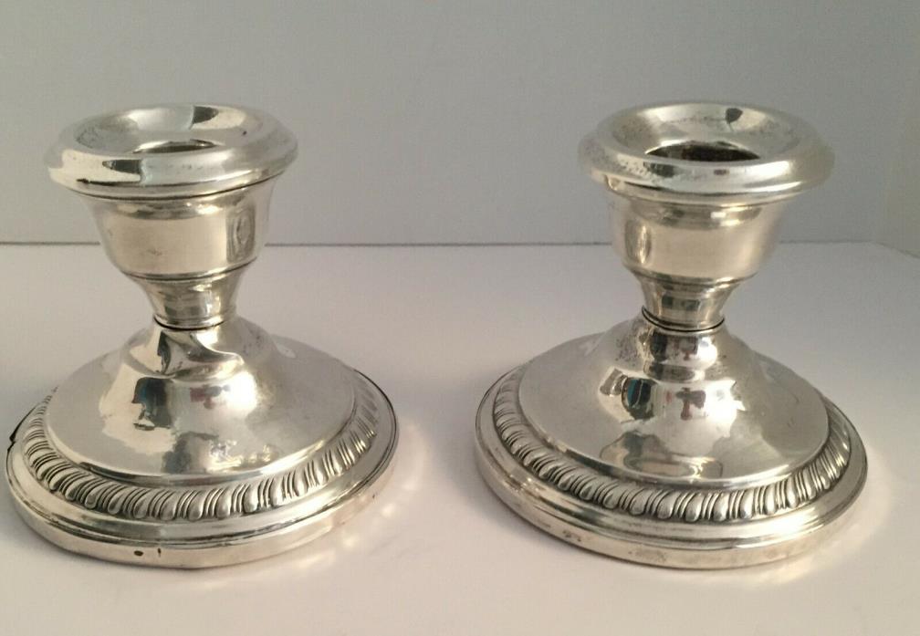 VINTAGE REVERE STERLING SILVER CANDLE HOLDERS #625  - SET OF 2