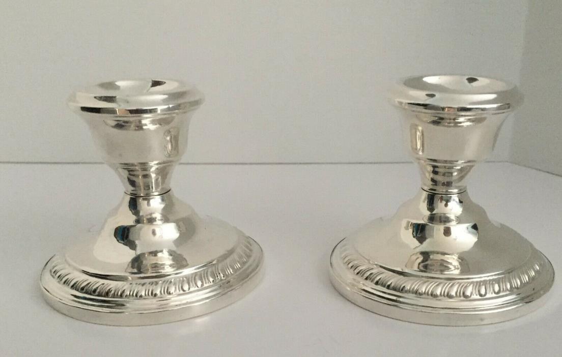 VINTAGE #625 STERLING SILVER CANDLE HOLDERS - REVERE SILVERSMITHS  - SET OF 2
