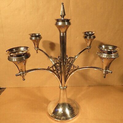 Art Deco Forbes Silver Co Silver Plated Candelabra For 5 Candles With Snuffer