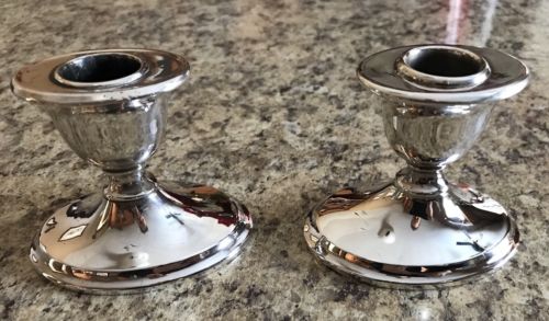 B.P Silver Plated Candlestick Holders