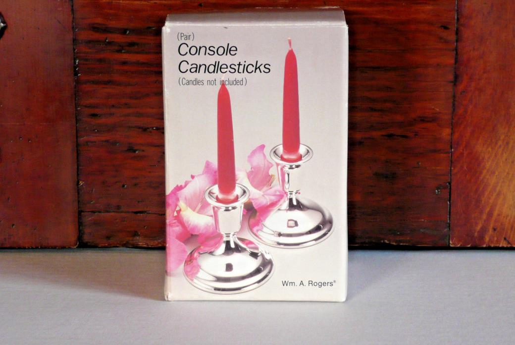 Wm. Rogers *Oneida* Silverplate Console Candlesticks Candle Holders Japan ~ NIB