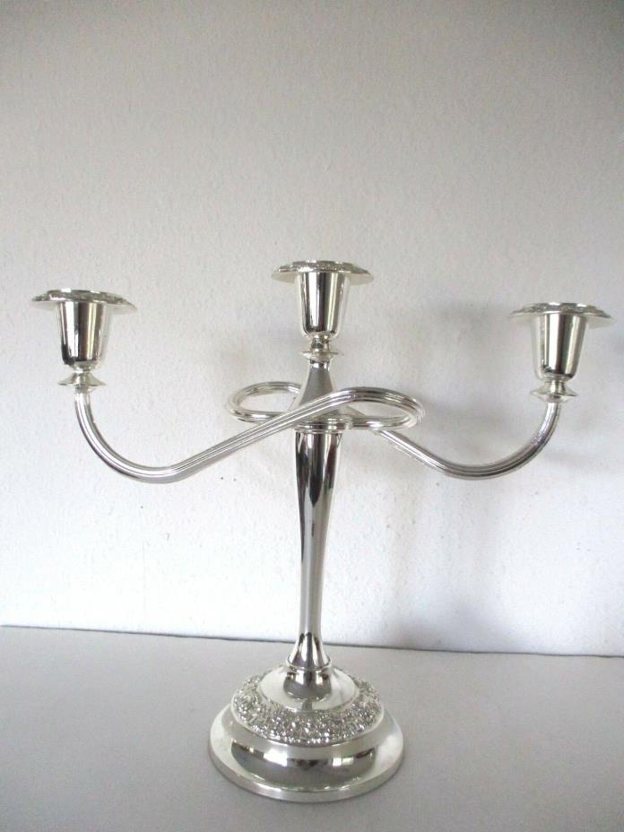 Vintage 3 Arm Branch Silver Plated Candelabra Made In England VERY NICE!