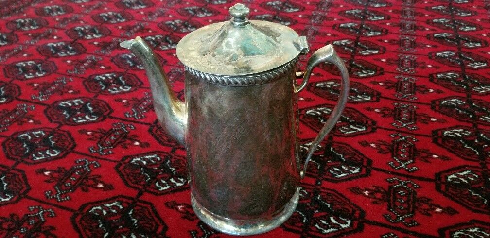 Antique Grand Silver Co. Wear Brite Coffee-Tea Pot, Nickle Silver, 9