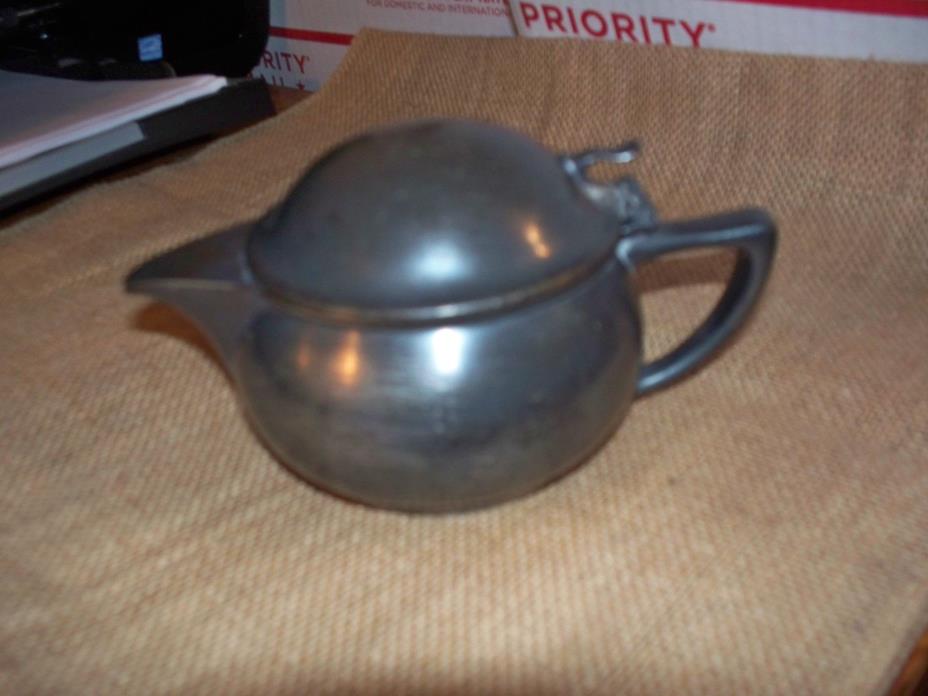 CREAMER, SILVER PLATE, ATTACHED LID
