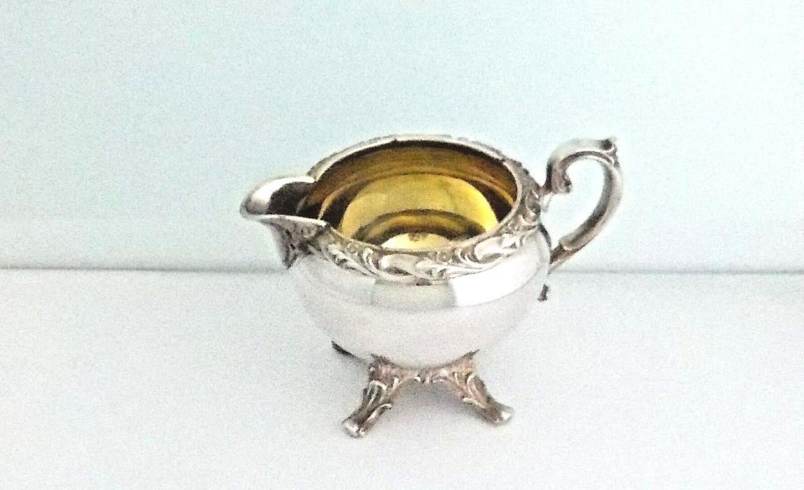 Rogers And Bros Exquisite Pattern Silver Plate Footed Creamer Vintage Plated
