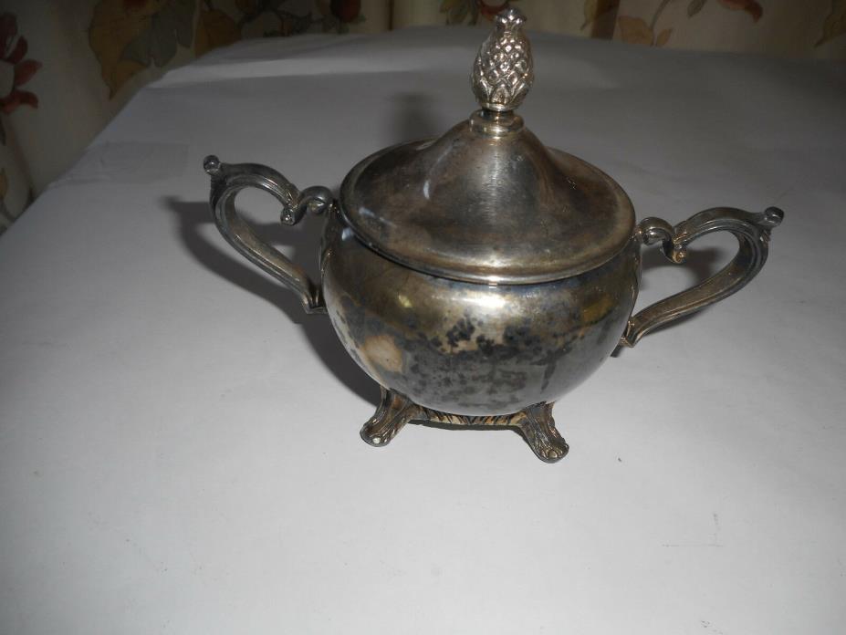 Vintage William Rogers Silverplate Sugar Bowl w/ Lid 6