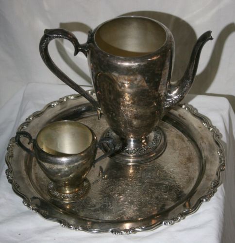 Vintage Primrose WM Rogers Silver Plated Bowl Tray Damaged Tea Pot 1801 1803