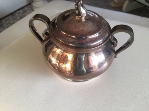 Antique/Vintage Silver Plated Sugar Bowl w/lid Shabby Chic Rustic Traditional